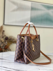 Louis Vuitton Riverside in Damier Ébène e Pelle di Vitello Ciliegia