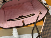 Louis Vuitton Neverfull MM in Tela Damier Ébène - Rosso Ciliegia