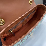 Borsa a tracolla piccola in denim Gucci GG Marmont