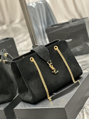 SAINT LAURENT [Suede Black] Borsa tote grande in pelle scamosciata