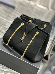SAINT LAURENT [Suede Black] Borsa tote grande in pelle scamosciata