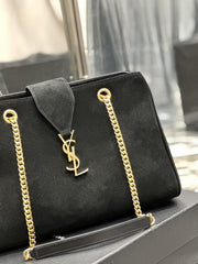 SAINT LAURENT [Suede Black] Borsa tote grande in pelle scamosciata