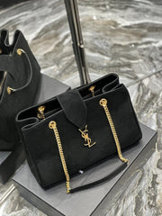 SAINT LAURENT [Suede Black] Borsa tote grande in pelle scamosciata