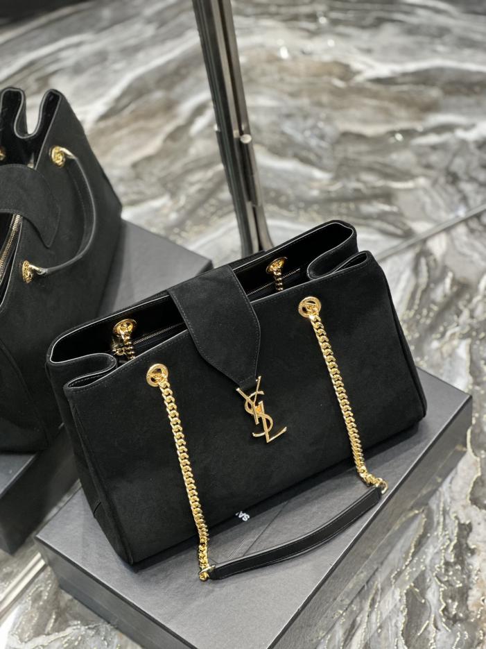 SAINT LAURENT [Suede Black] Borsa tote grande in pelle scamosciata