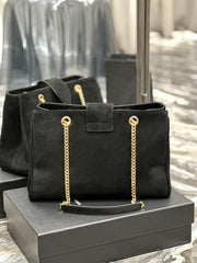 SAINT LAURENT [Suede Black] Borsa tote grande in pelle scamosciata