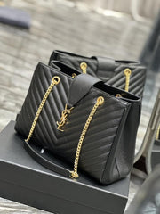 SAINT LAURENT [Nero] Borsa tote grande in pelle di vacchetta