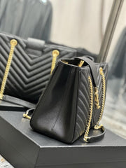 SAINT LAURENT [Nero] Borsa tote grande in pelle di vacchetta