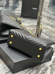 SAINT LAURENT [Nero] Borsa tote grande in pelle di vacchetta