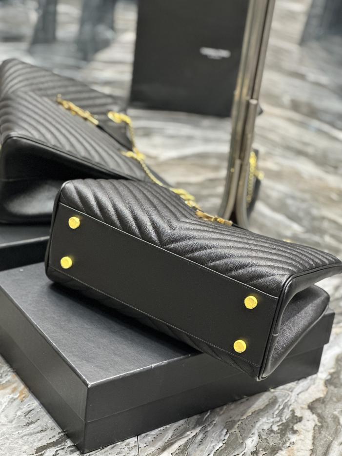 SAINT LAURENT [Nero] Borsa tote grande in pelle di vacchetta