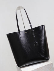 Borsa shopping SAINT LAURENT in pelle cerata nera