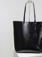 Borsa shopping SAINT LAURENT in pelle cerata nera