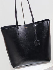 Borsa shopping SAINT LAURENT in pelle cerata nera