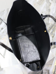 Borsa shopping SAINT LAURENT in pelle cerata nera