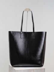 Borsa shopping SAINT LAURENT in pelle cerata nera
