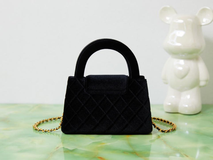 Borsa Chanel Kelly con manico in velluto