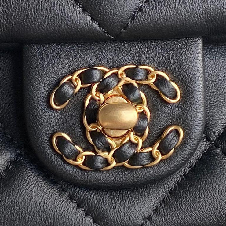 Chanel 25C serie inizio primavera cf borsa con manico in corda intrecciata AS5317 pelle di agnello