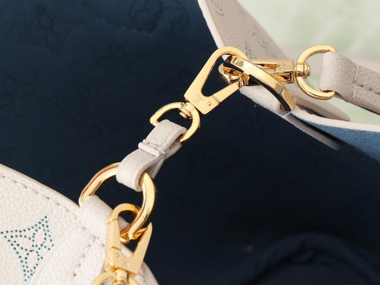 Louis Vuitton top ordine originale M12088 borsa a secchiello in pelle piena bianca Blossom piccola borsa tote 6403)