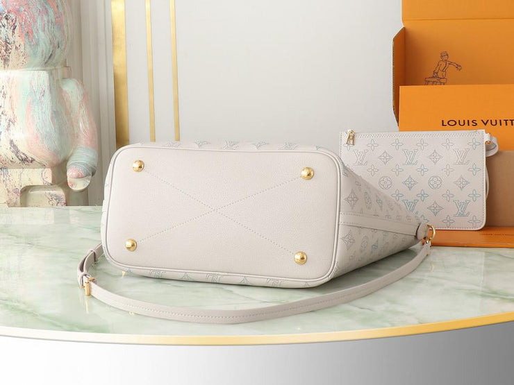 Louis Vuitton top  borsa shopping media in pelle bianca piena Borsa tote media Blossom (FCC4)