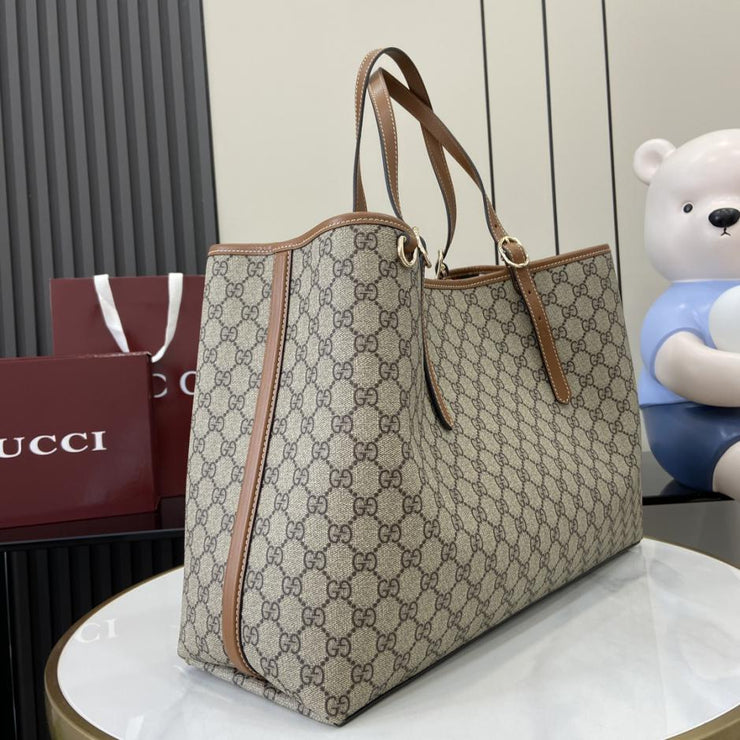 Con borsa regalo verde originale] Borsa tote grande serie Gucci GG Emblem