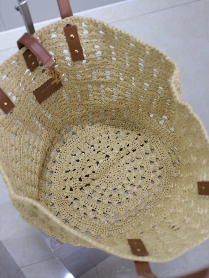 Borsa tote in paglia cava SAINT LAURENT