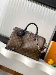 [Chip dinamico 163c, edizione originale premium migliorata] N87212 motivo struzzo, M11945 monogramma, M12243 borsa a mano nera Speedy Soft 30 Boho (OYCZ3)