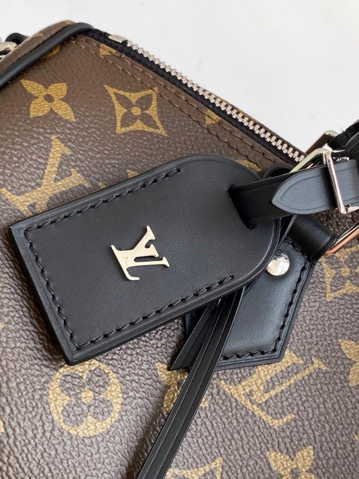 [Chip dinamico 163c, edizione originale premium migliorata] N87212 motivo struzzo, M11945 monogramma, M12243 borsa a mano nera Speedy Soft 30 Boho (OYCZ3)