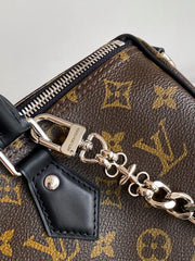 [Chip dinamico 163c, edizione originale premium migliorata] N87212 motivo struzzo, M11945 monogramma, M12243 borsa a mano nera Speedy Soft 30 Boho (OYCZ3)