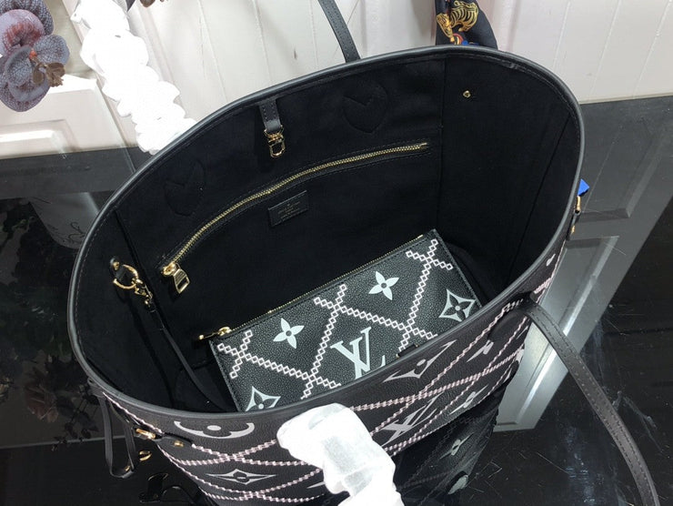 Louis Vuitton Neverfull MM in Tela Damier Azur - Rosa Ballerina
