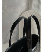 SAINT LAURENT SAINT LAURENT PARIS MINI TOY SHOPPING IN CROCODILE-EMBOSSED LEATHER