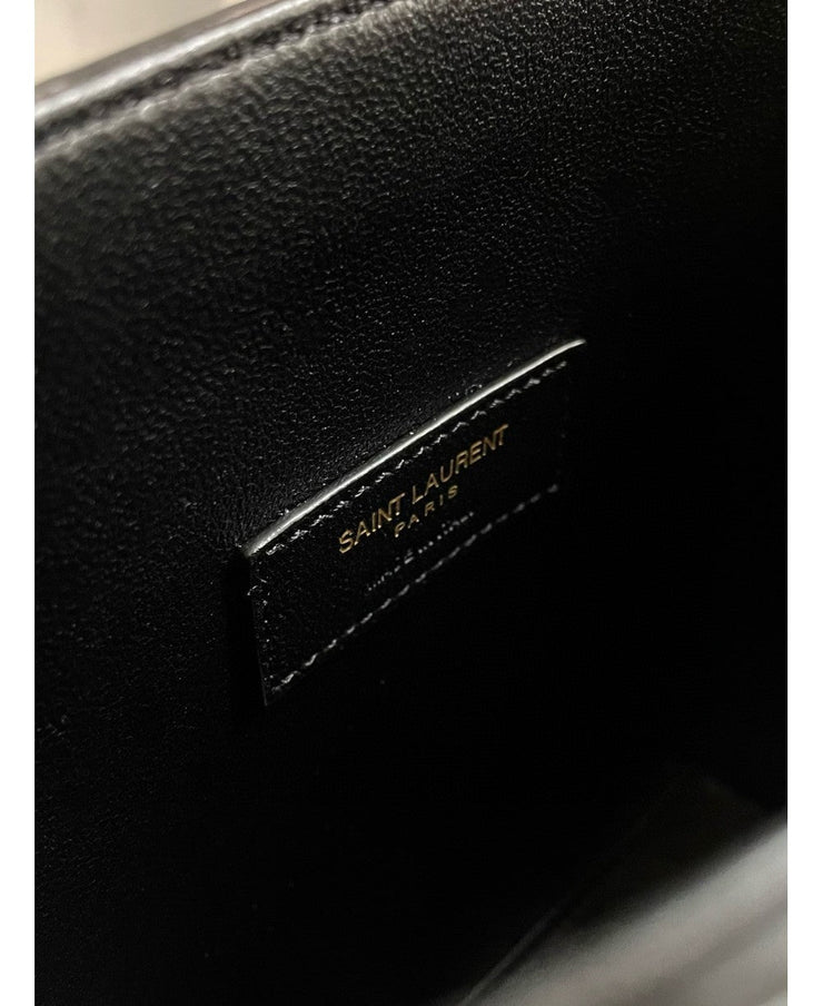 SAINT LAURENT SAINT LAURENT PARIS MINI TOY SHOPPING IN CROCODILE-EMBOSSED LEATHER