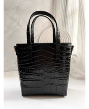 SAINT LAURENT SAINT LAURENT PARIS MINI TOY SHOPPING IN CROCODILE-EMBOSSED LEATHER