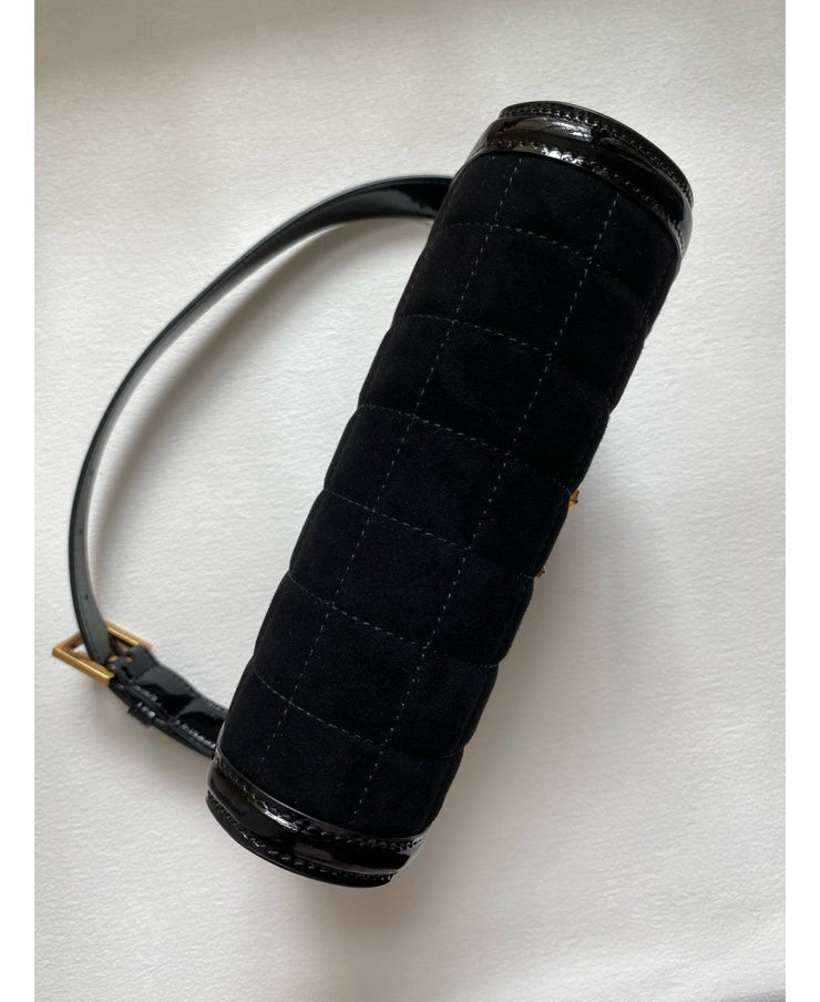 SAINT LAURENT SOLFERINO Small quilted suede shoulder bag